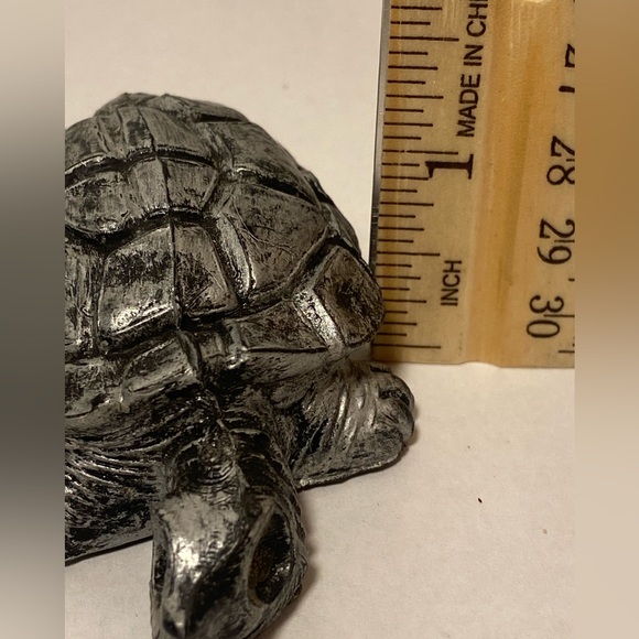Vintage Turtle figurine painted Black and silver Made in Italy - Picture 11 of 15